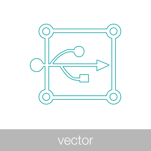 Εικονίδιο Συμβόλου Usb Αντίληψη Επίπεδη Στυλ Εικονίδιο Σχεδίασης — Διανυσματικό Αρχείο