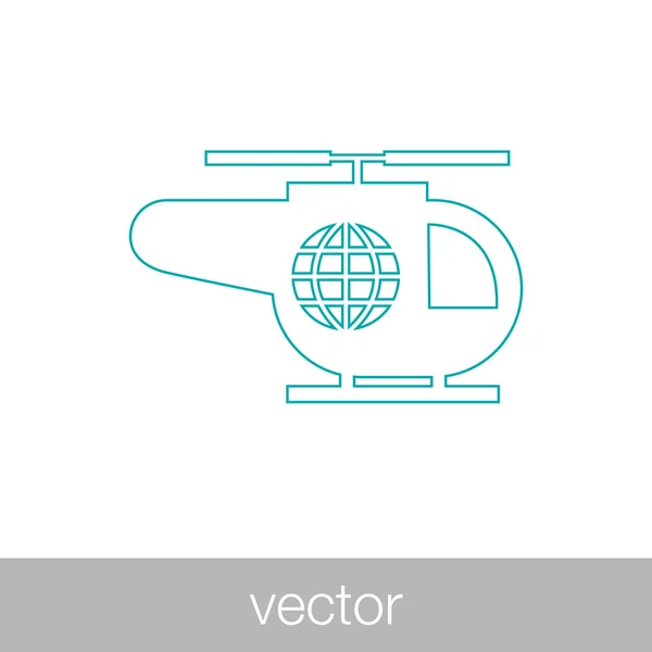 Ícone Helicóptero Ícone Ilustração Design Estilo Plano Conceito — Vetor de Stock