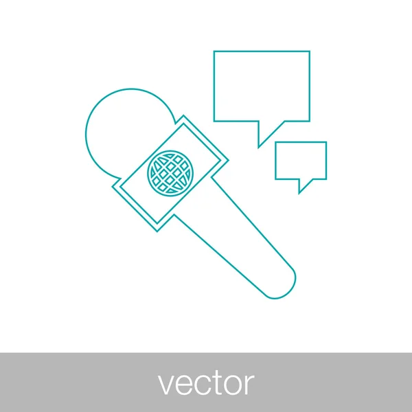 Icône Microphone Concept Plat Design Illustration Icône — Image vectorielle