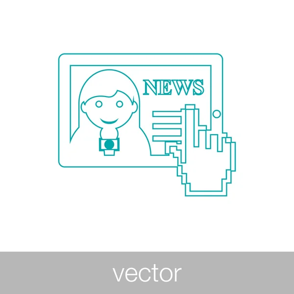 Icono Noticias Icono Ilustración Diseño Estilo Plano Concepto — Vector de stock