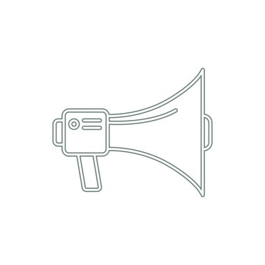 Sözcü simgesi. Düz biçim tasarım resimleme simgesini kavra.