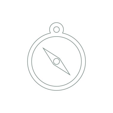 Pusula simgesi. Yönlendirme simgesi. Seyahat ikonu. Hayatta kalma ikonu. Düz biçim tasarım resimleme simgesini kavra.