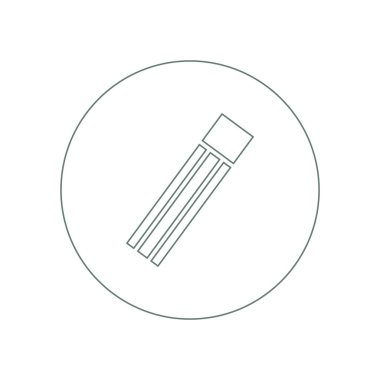 Kalem simgesi. Düz biçim tasarım resimleme simgesini kavra.