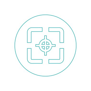 Fotoğraf çerçevesi simgesi. Kamera çerçevesi simgesi. Düz biçim tasarım resimleme simgesini kavra.