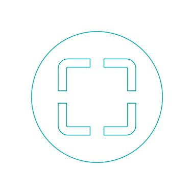 Fotoğraf çerçevesi simgesi. Kamera çerçevesi simgesi. Düz biçim tasarım resimleme simgesini kavra.