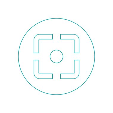 Fotoğraf çerçevesi simgesi. Kamera çerçevesi simgesi. Düz biçim tasarım resimleme simgesini kavra.