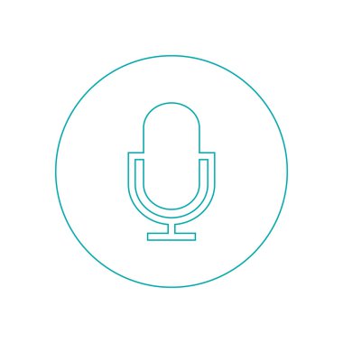 Mikrofon simgesi. Düz biçim tasarım resimleme simgesini kavra.