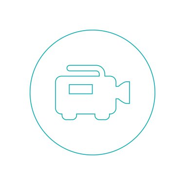 Video kamera simgesi. Düz biçim tasarım resimleme simgesini kavra.