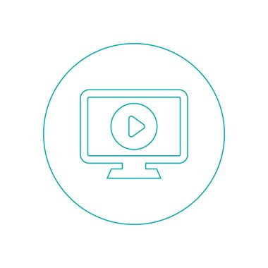 Film ikonu. Düz biçim tasarım resimleme simgesini kavra.