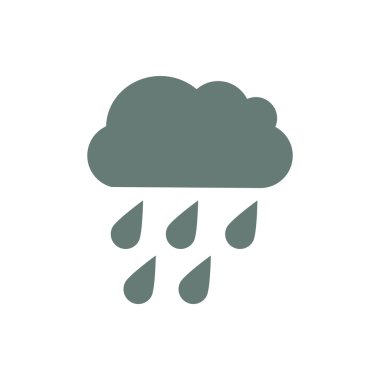 Yağmur ikonu. Düz biçim tasarım resimleme simgesini kavra.