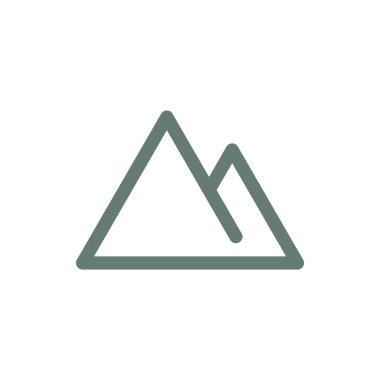 Dağ ikonu. Düz biçim tasarım resimleme simgesini kavra.