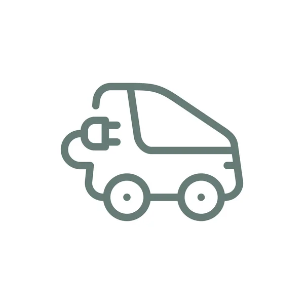 Ikona Ekologicznego Samochodu Elektryczna Ikona Samochodu Koncepcja Płaski Styl Projekt — Zdjęcie stockowe