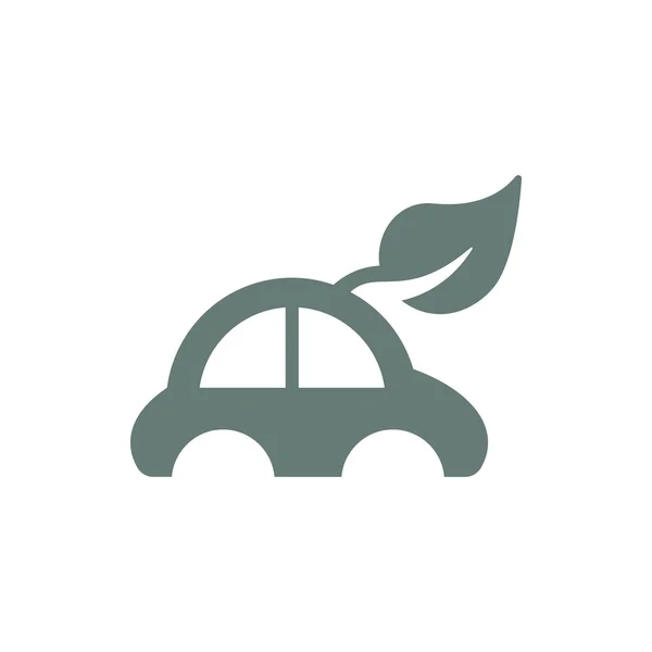 Eco friendly car icon. Electric car icon. Concept flat style design illustration icon.
