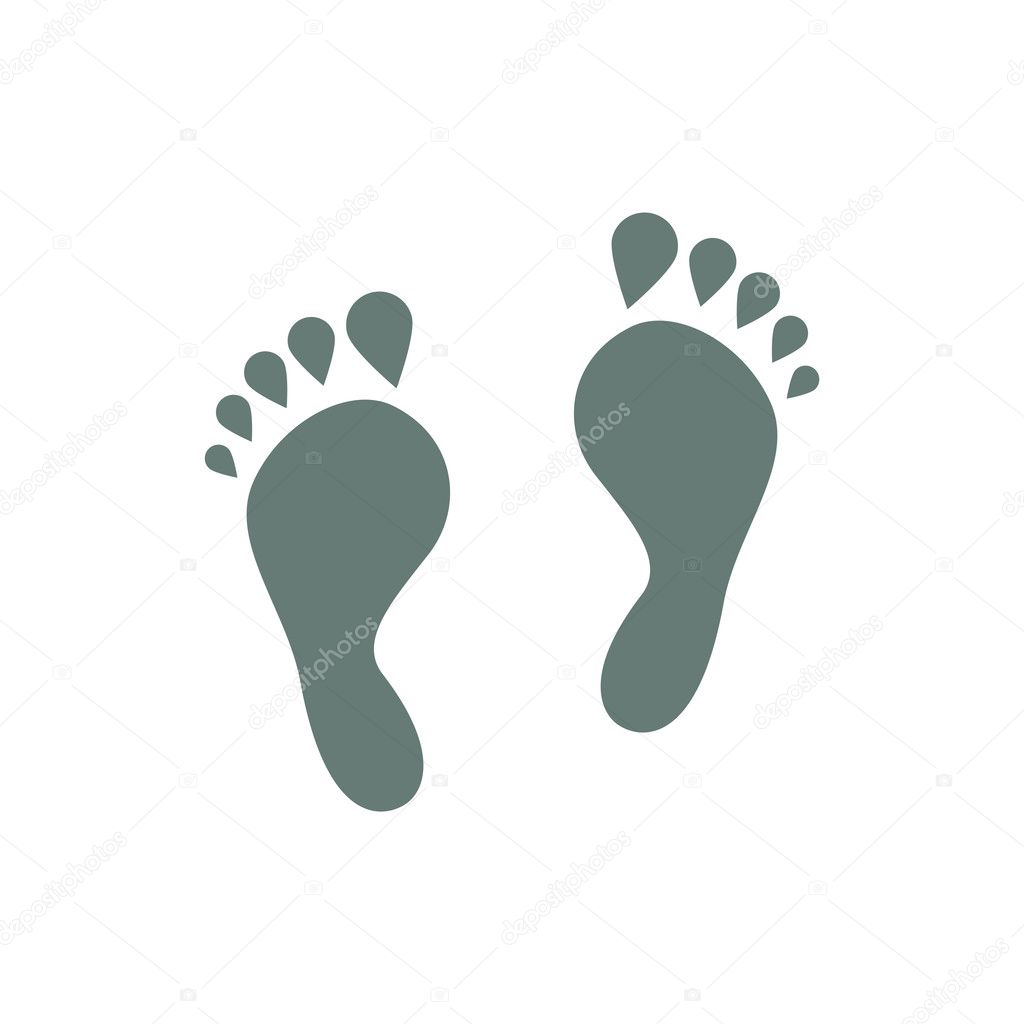 Footprint icon. Concept flat style design illustration icon.