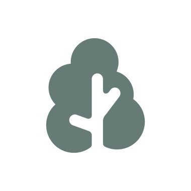 Ağaç simgesi. Ağaç sembolü Düz biçim tasarım resimleme simgesini kavra