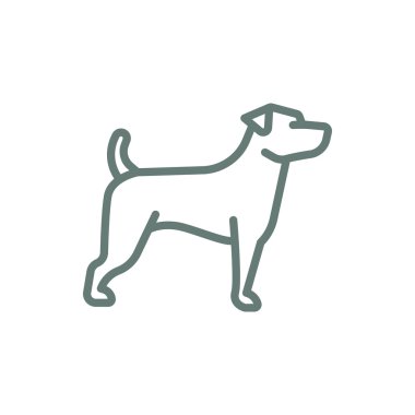 Köpek ikonu. Düz biçim tasarım resimleme simgesini kavra.