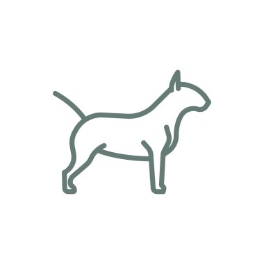 Köpek ikonu. Düz biçim tasarım resimleme simgesini kavra.