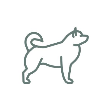 Köpek ikonu. Düz biçim tasarım resimleme simgesini kavra.
