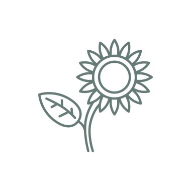 Çiçek ikonu. Düz biçim tasarım resimleme simgesini kavra.