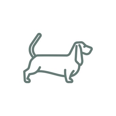 Köpek ikonu. Düz biçim tasarım resimleme simgesini kavra.