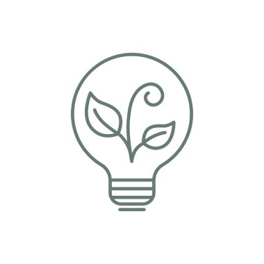 Enerji ampulü simgesi. Enerji lambası ikonu. Düz biçim tasarım resimleme simgesini kavra.