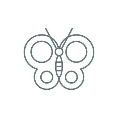 Kelebek ikonu. Düz biçim tasarım resimleme simgesini kavra.