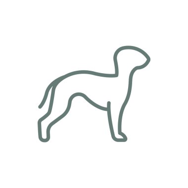 Köpek ikonu. Düz biçim tasarım resimleme simgesini kavra.