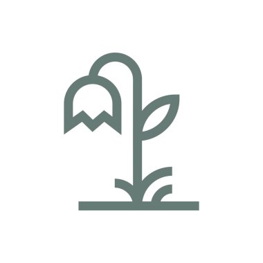 Çiçek ikonu. Düz biçim tasarım resimleme simgesini kavra.