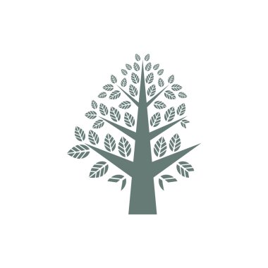 Ağaç simgesi. Ağaç sembolü Düz biçim tasarım resimleme simgesini kavra