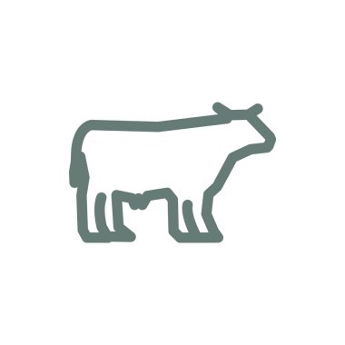 İnek simgesi. Düz biçim tasarım resimleme simgesini kavra.