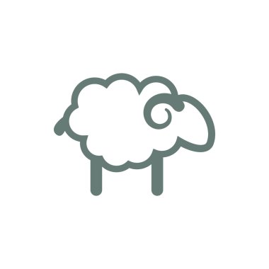 Koyun simgesi. Düz biçim tasarım resimleme simgesini kavra.