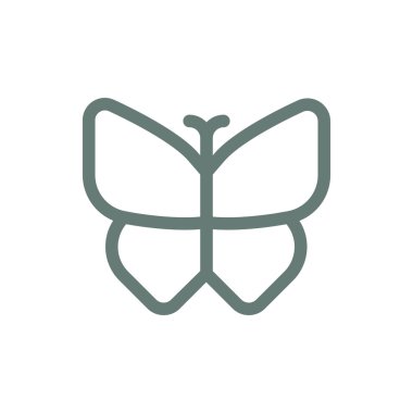 Kelebek ikonu. Düz biçim tasarım resimleme simgesini kavra.