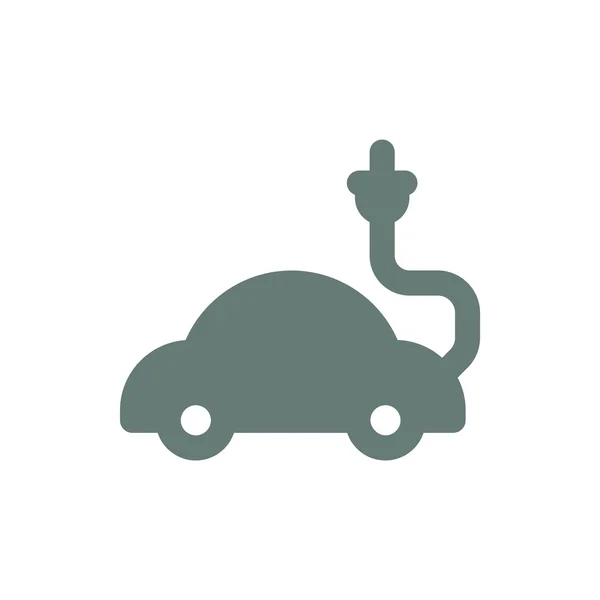 Ikona Ekologicznego Samochodu Elektryczna Ikona Samochodu Koncepcja Płaski Styl Projekt — Zdjęcie stockowe