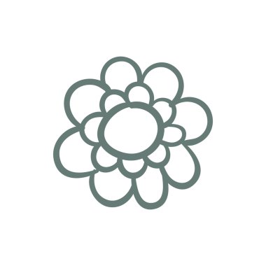 Çiçek ikonu. Düz biçim tasarım resimleme simgesini kavra.