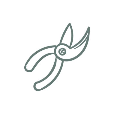 Bahçe makası ikonu. Düz biçim tasarım resimleme simgesini kavra.