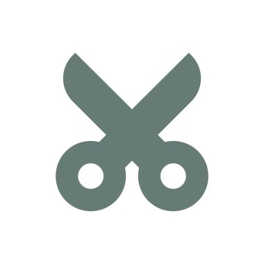 Makas simgesi. Düz biçim tasarım resimleme simgesini kavra.