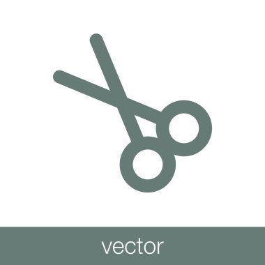 Makas simgesi. Düz biçim tasarım resimleme simgesini kavra.