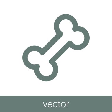 Köpek kemiği ikonu. Düz biçim tasarım resimleme simgesini kavra.