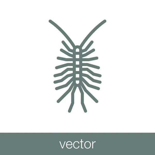 Icono Del Insecto Icono Insecto Icono Ilustración Diseño Estilo Plano — Vector de stock