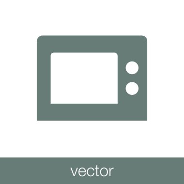 Mikrodalga ikonu. Düz biçim tasarım resimleme simgesini kavra.