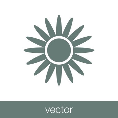 Çiçek ikonu. Düz biçim tasarım resimleme simgesini kavra.