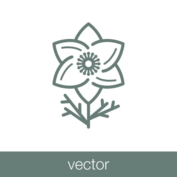 Icono Flor Icono Ilustración Diseño Estilo Plano Concepto — Vector de stock