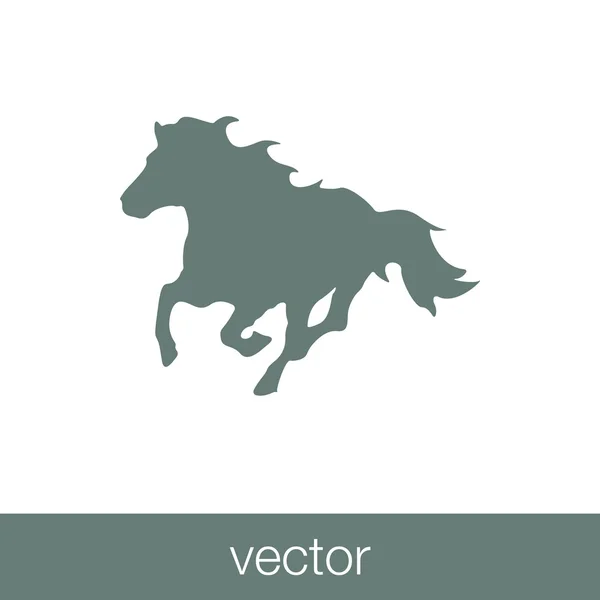 Лошадь Икона Иконка Плоским Дизайном — стоковый вектор
