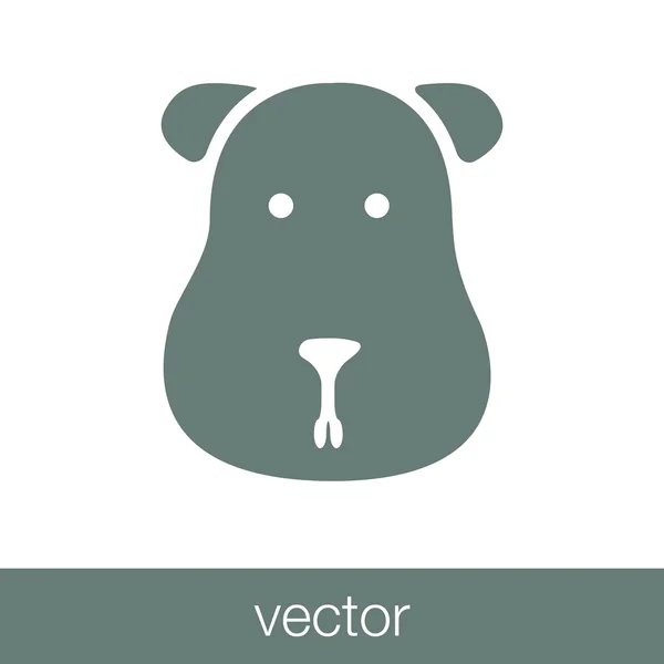 犬のアイコン 動物のアイコン ペットのアイコン コンセプトフラットスタイルデザインイラストアイコン — ストックベクタ