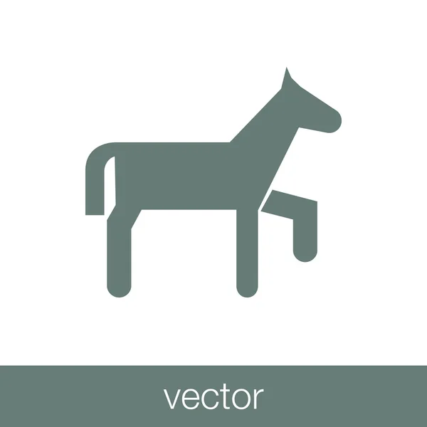 Icono Caballo Icono Ilustración Diseño Estilo Plano Concepto — Vector de stock