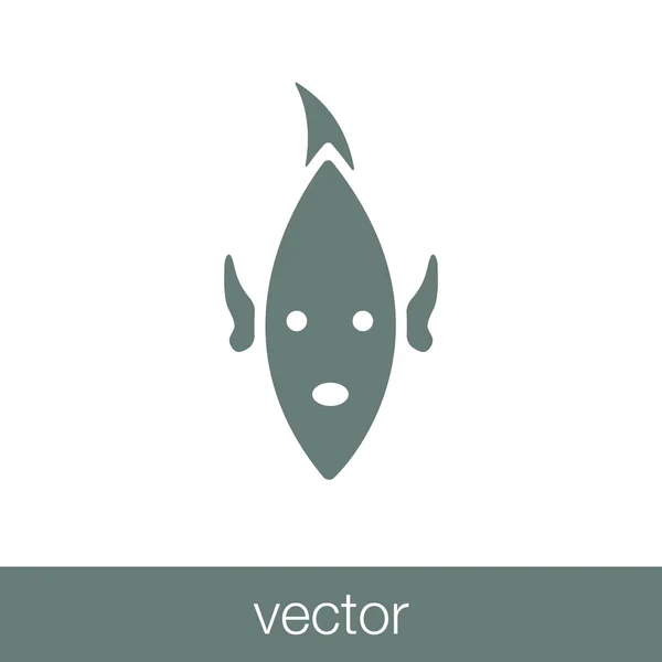 Icono Pescado Concepto Diseño Estilo Plano Icono Ilustración — Vector de stock