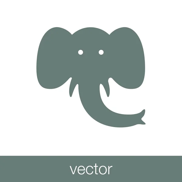 Icono Elefante Icono Animal Icono Vida Silvestre Icono Ilustración Diseño — Vector de stock