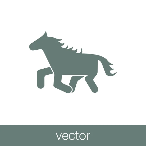 Icono Caballo Icono Ilustración Diseño Estilo Plano Concepto — Vector de stock