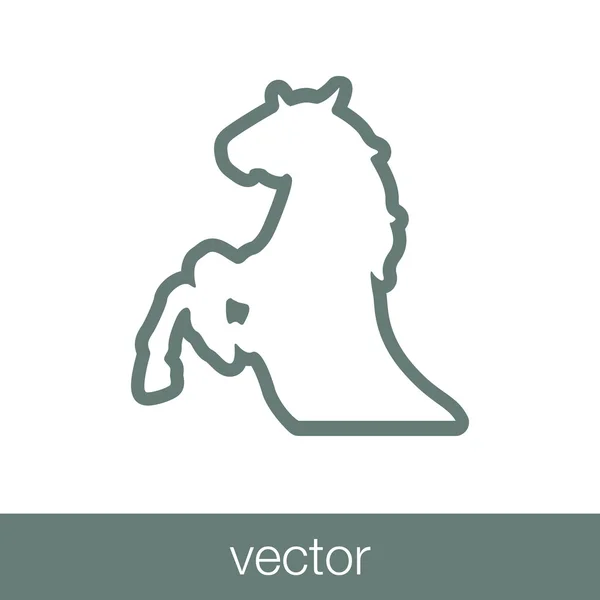 Icono Caballo Icono Ilustración Diseño Estilo Plano Concepto — Vector de stock