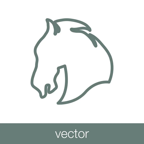 馬のアイコンコンセプトフラットスタイルデザインイラストアイコン — ストックベクタ